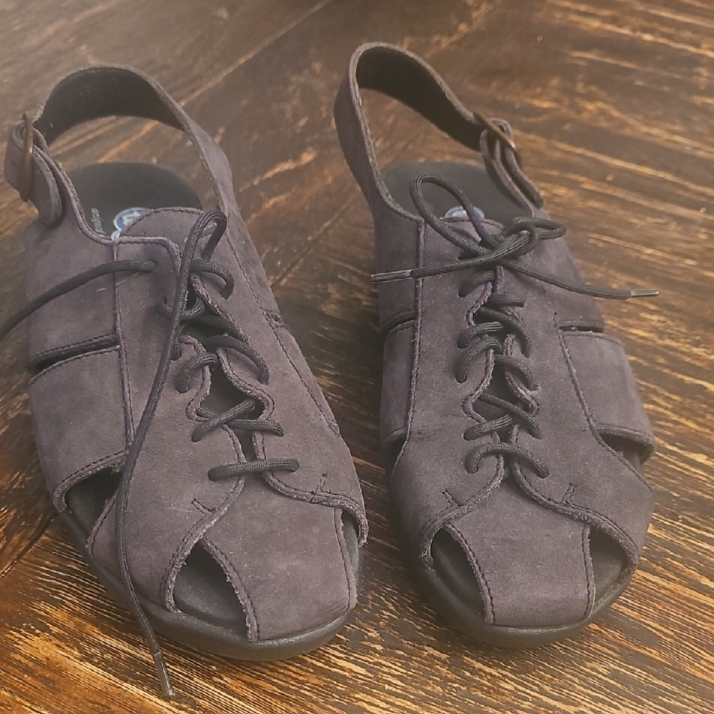 Wolky Women's Dark Gray Purple Sandals 37 Or 7